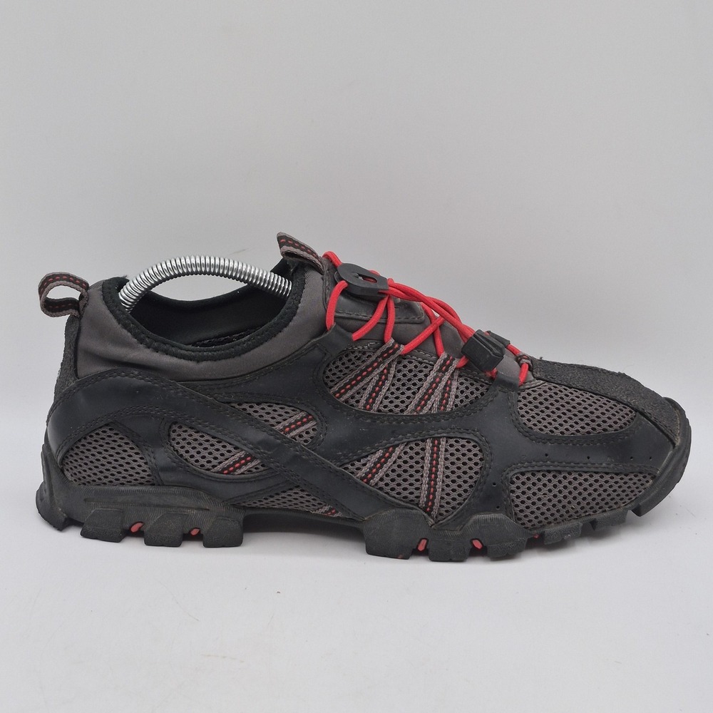 Wolverine Shoes Mens Size 10 Black Gray Red Mesh Quick Lace Vibram Trail Hiking - Picture 4 of 15